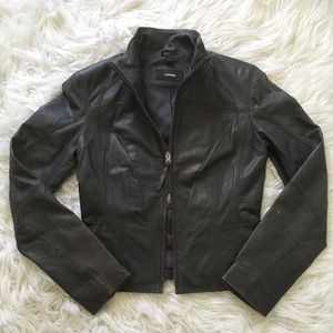 Express Grey Leather Jacket